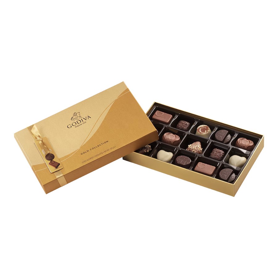 Godiva Belgian Chocolates Gold Rigid Box 15 pieces